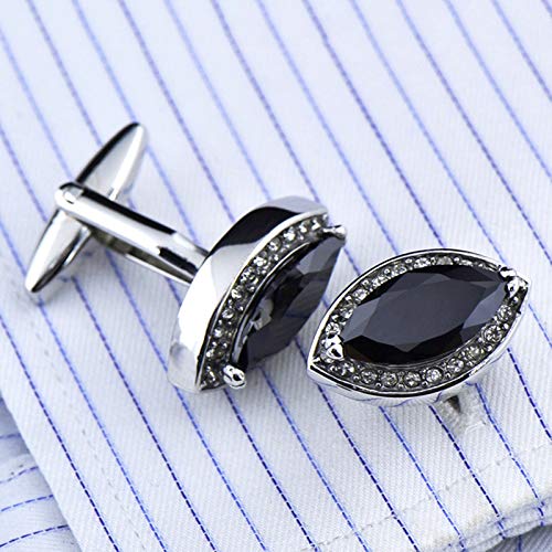 Mancuernillas ovaladas KnBoB para hombre con circonia miniatura 2