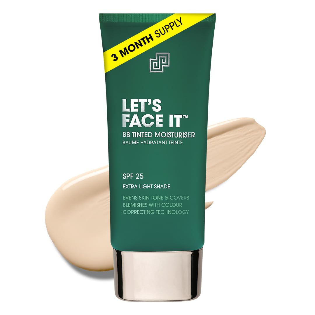 Shakeup CosmeticsMens BB Tinted Moisturiser, Vegan Makeup for Men, Natural Coverage for Redness & Blemishes, 24hr Moisturisation with SPF, Easy to apply, Extra Light Shade, 50ml. Aka. LET'S FACE IT[Amazon-developed Certification] Compact by Design