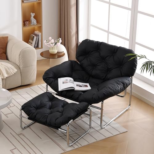 Sillón plegable cuero color gris miniatura 4