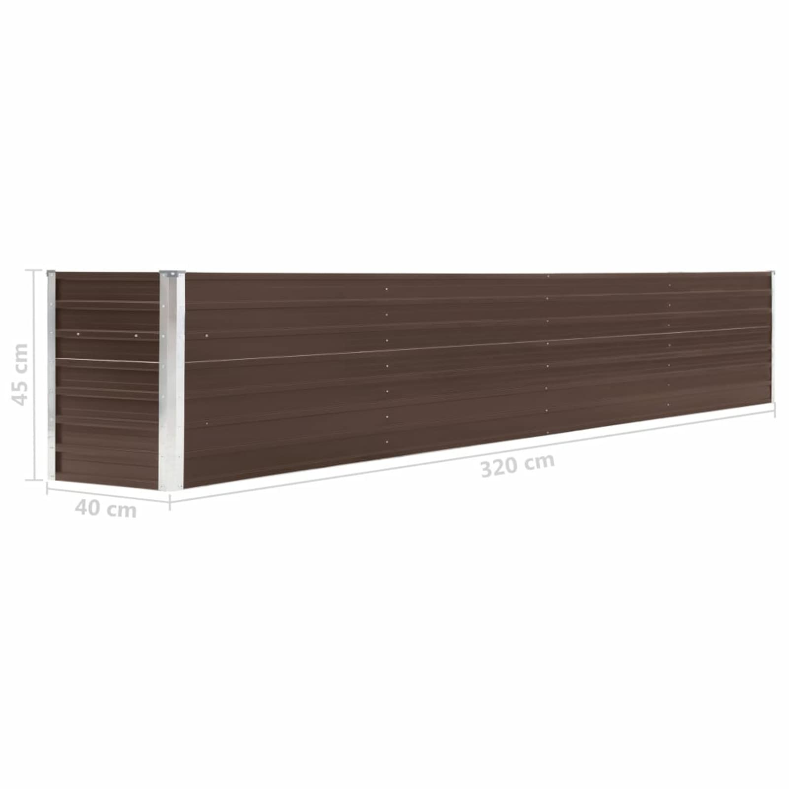 ARKEM Arriate de jardín de Acero galvanizado marrón 320x40x45 cm Jardineria Accesorios Huerto Vertical