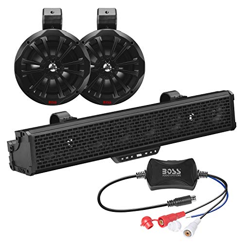 BOSS Audio Systems B82ABTK ATV UTV Bluetooth, Amplified, IPX5 Weatherproof Audio System Package