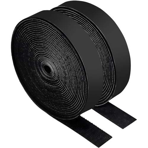 Klettband Selbstklebend Extra Stark,10M x16mm Klettverschluss Selbstklebend, Klett Klebeband Fliegengitter, zum anbringen von Fliegengitter, als Klettverschluss (Schwarz)