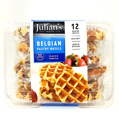 Julians Belgian Vanilla Waffles Pastry Wafels Made in Belgium Non GMO 12 ct