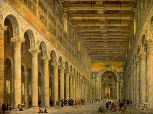 Giovanni Paolo Pannini - Interior Of The Church Of San Paolo Fuori Le Mura, Art Print