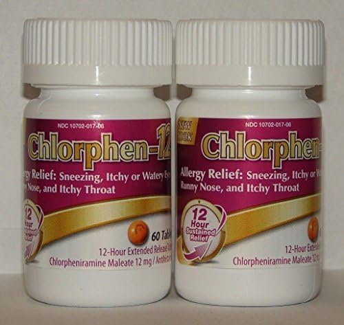 Chlorpheniramine Maleate Extended Release, 12 Mg, 120 Tablets by Chlorphen-12