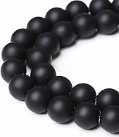 Vista 3 de 60 cuentas redondas sueltas de ágata negra natural mate de 0.236 pulgadas para fabricación de joyas, bricolaje y pulseras, piedra curativa de Ágata