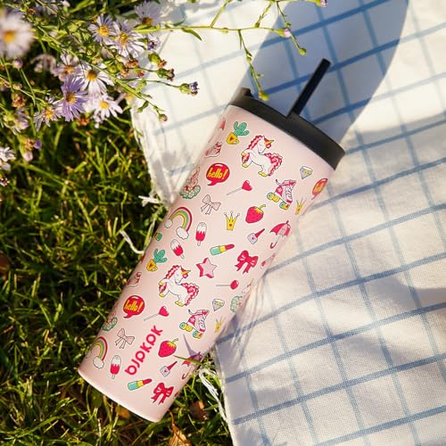 Image of BJPKPK 30 oz Coffee Tumbler with Straw, Insulated Stainless Steel Cup