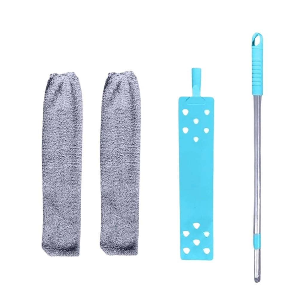 Sunrrafck Mop With 2Pcs Cloth 1/2Pcs Scalable Duster Brush For Household Cleaning,Long Handle Mop Gap Dust Cleaner Bedside Sofa Corner Remover Home Telescopic(Mop With 2Pcs Cloth)