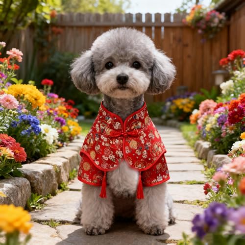 Disfraz capa para perros y gatos, talla Large, color rojo miniatura 3