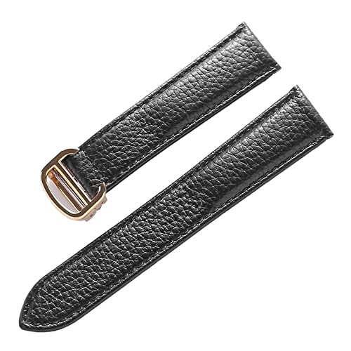 KGFDSGDS Correa de Reloj para Cartier Tank Solo, Correa de Reloj con Cierre desplegable para Hombres y Mujeres, Correa de Reloj Suave de Cuero Genuino, 20 mm 22 mm 23 mm