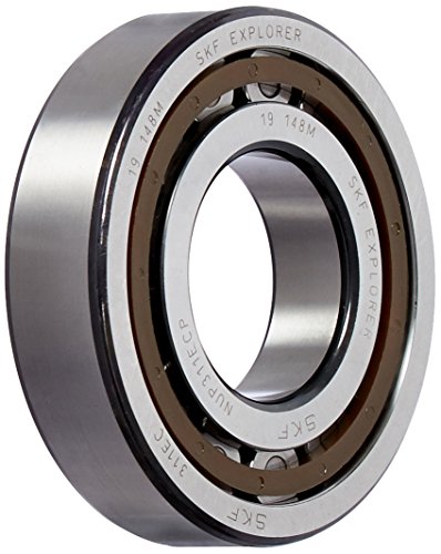 SKF NUP 214 ECP Cylindrical Roller Bearing, Single Row, Two Piece, Removable Inner Ring, Straight Bore, High Capacity, Normal Clearance, Polyamide/Nylon Cage, Metric, 70mm Bore, 125mm OD, 24mm Width