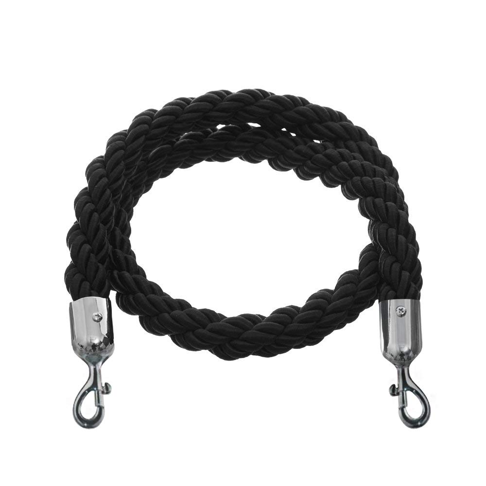 Absperrkordel -Standard- 1,5 m Kordel (Rot, Schwarz) (Schwarz-Silber)