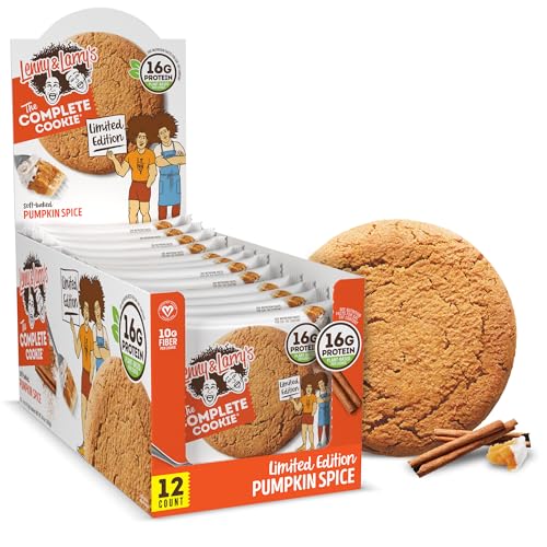 Lenny & Larry's Complete Protein Cookie, [Pumpkin Spice], Chewy Soft Baked, 16g Plant Protein, Vegan, Non-GMO, High Fiber, 4 Ounce Cookie (Pack of 12)