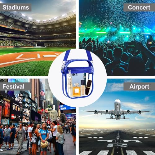 Image of Fibrdoo Clear Crossbody Purse Bag, Clear Bag Stadium Approved with Front Pocket for Concerts Sports Festivals