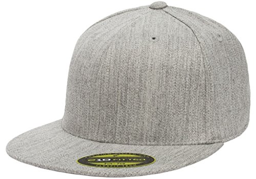 Flexfit Premium Flatbill Cap  Fitted 6210 - Large/X-Large (Heather Gray)