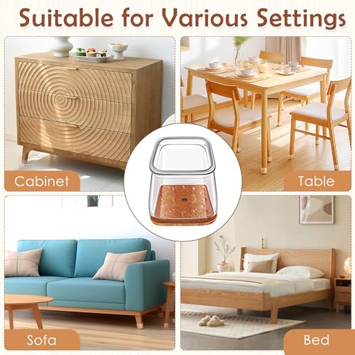 Image of 16 Pcs Silicone Chair Leg Protectors with Felt Bottom, Non-Slip Floor Protectors for Square Legs (1.02-1.5 Inch), Furniture Pads for Hardwood Floors, Dining Chairs, Bar Stools, Office Chairs