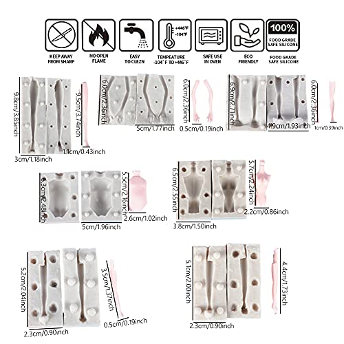 7 Packs Dolls Body Leg Arm Model Man Lady Girl Child Body Silicone Fondant Molds Aromatherapy Plaster Clay Mold Chocolate Biscuit Sugar Craft Mould Diy Cake Decorating Supplies Baking Tools #TOP6