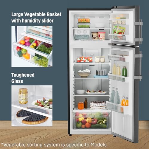 Image of Liebherr 269L 2 Star inverter, Hot to Cool, Lever Handle, Frost Free Double Door Refrigerator, 20 Years Warranty on Compressor, Freezer 51 L, Vegetable Organiser, Black steel (2024 Model)