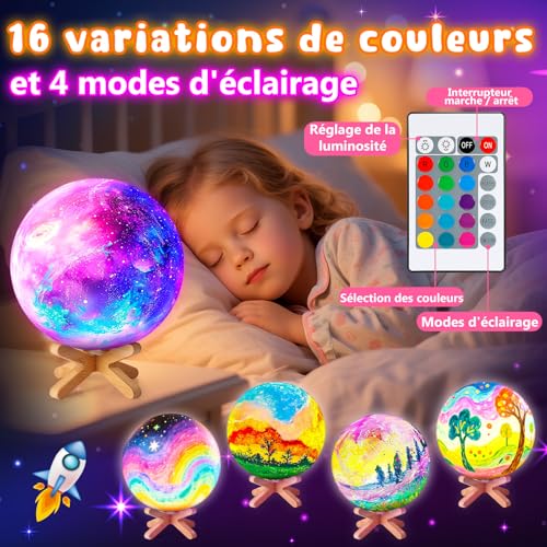 Peinture sur lampe lune