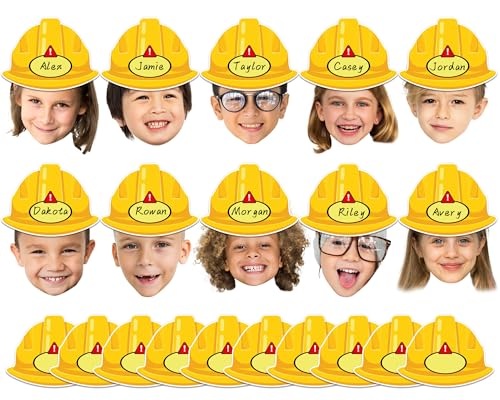 Image of gisgfim 80Pcs Construction Helmet Cutouts Back to School Decorations Bulletin Board Construct Paper Cut-Outs Classroom Decor for Boy Girl DIY Craft Photo Wall Kindergarten Preschool Party Favor Supply