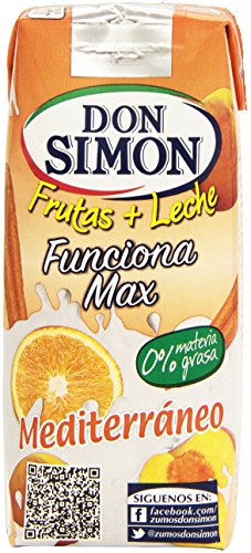 Don Simon Funciona Max - Leche y frutas sucedaneos de leche mediterraneo, ZERO (sin azucar) 0.33 ml