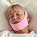 Chin Strap for CPAP Users - Adjustable Snore Stopping Device Face Mask Bandage Keeping Mouth Closed - Anti Snoring Chin Strap for Men and Women Better Sleeping (Purple)