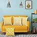 Bonhause Juego de 4 Funda de Cojín Amarillo 45x45cm Geométrico Moderno Poliéster Lino Fundas de Almohada para Cojines Decorativos para Exterior Sofá Cama Coche Hogar