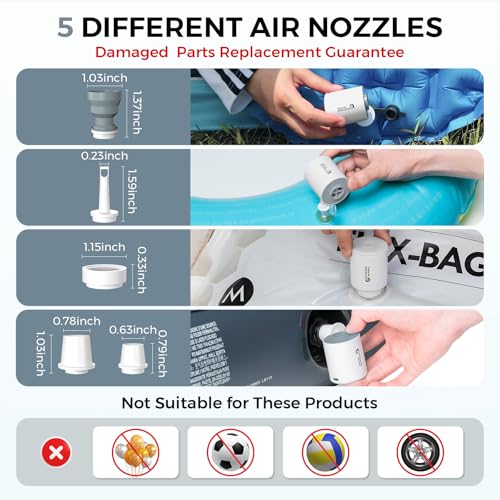 Image of FLEXTAILGEAR Portable Air Pump for Inflatables, 2.82oz Classic Tiny Air Pump, Rechargeable Electric Air Pump to Inflate Deflate for Camping Gear Pool Floats Air Mattress