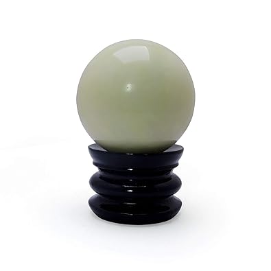 SATYAMANI 50mm Green Glow In Dark Stone Luminous Pearl Quartz Crystal Sphere Ball Night Pearl & Base Stand