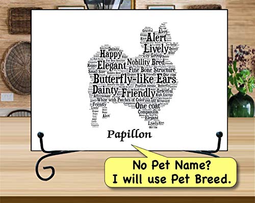 Papillon Personalize Dog Art Print Unique Gift For Dog Lovers – Handmade Custom Present Idea For Mom, Dad, Or Furbaby Parent – Gift Wrap+Card Included #TOP2