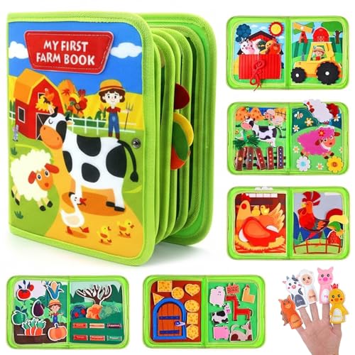 Image of Cobelae Busy Book for Toddlers 1-3, Montessori Toys for 1 Year Old | Busy Board Quiet Activity Books,Travel Toys for Kid,Soft & Durable Felt Material,Fine Motor & Cognitive Development