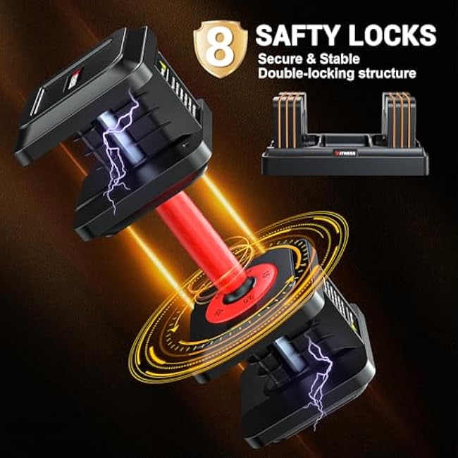 Adjustable Dumbbells 2 Pieces, 1 Second Weight Dumbbells 5 in 1 Free Adjustable with Non-slip Textured Handle for Home Gym for Men and Women