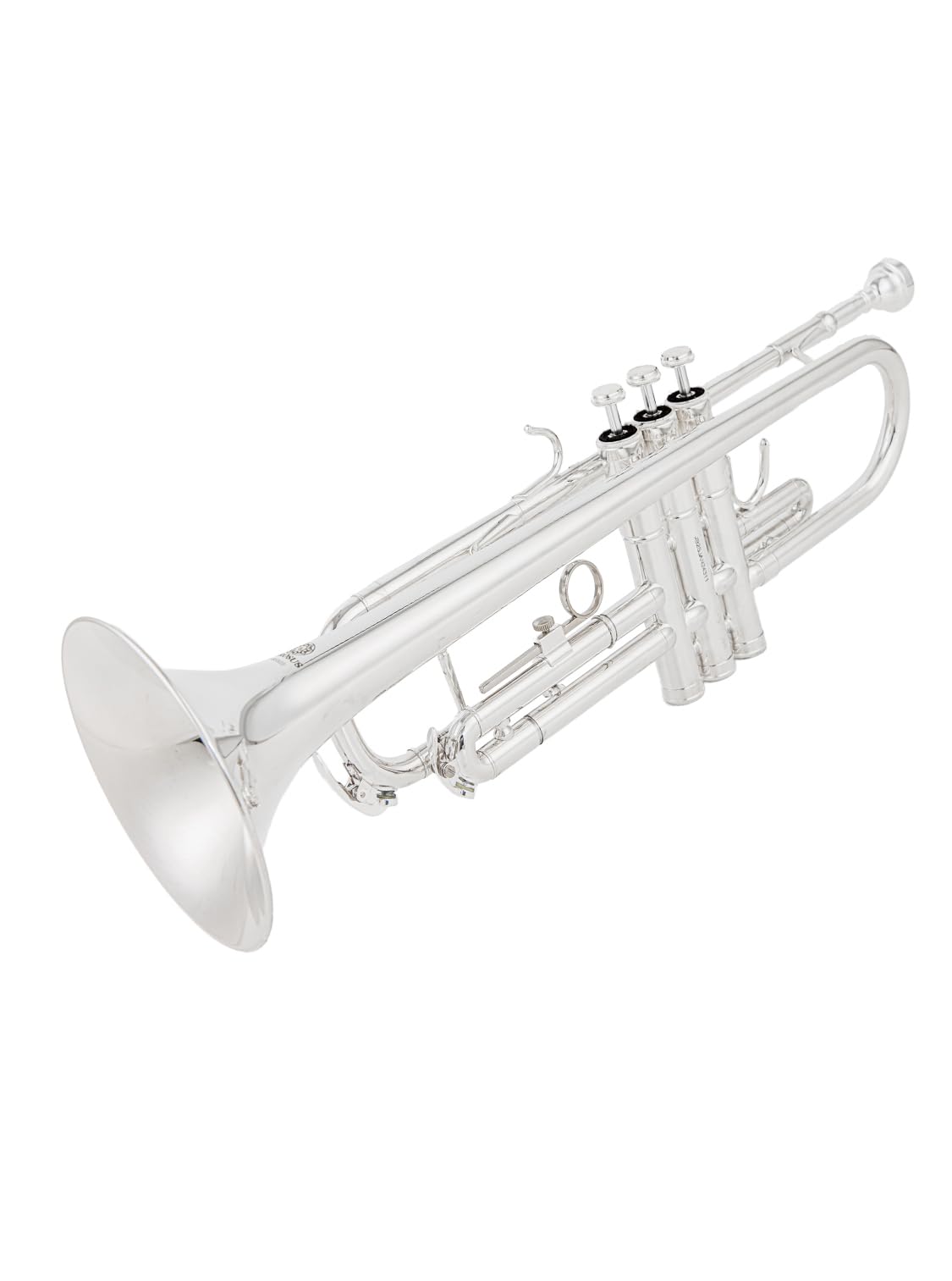 Ensemble de trompette standard en si bémol plaqué argent pour débutant en laiton avec étui rigide et kit de nettoyage 7C embouchure et gants