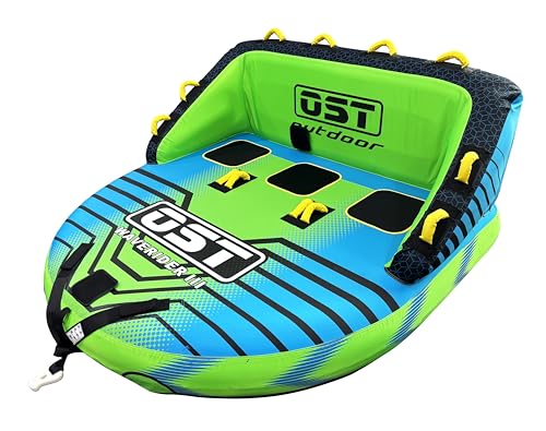 2-3 Person Towable Tubes for Boating, Sofa Style Boat Tube, Water Sports Inflatable Towables Tubes for Boats to Pull, Dual Tow Points, Durable Nylon Cover, Ideal for Kids & Adults (Waverider 3P)