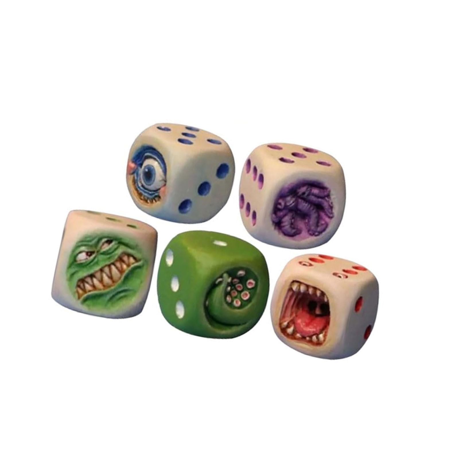 carotoe Halloween Devil Dices 3x3x3cm Resin Game Dices Halloween Decoration for Tabletop Mantels Display Festival Celebration Flexible