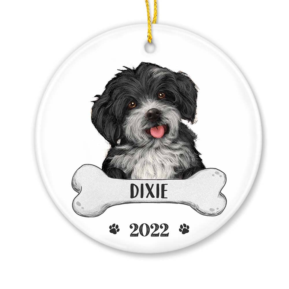 TheUnifury Personalized Havanese Dog Ornaments for Christmas Tree - Havanese Gifts for Havanese Lovers - Unique Dogs First Christmas Ornament 2023
