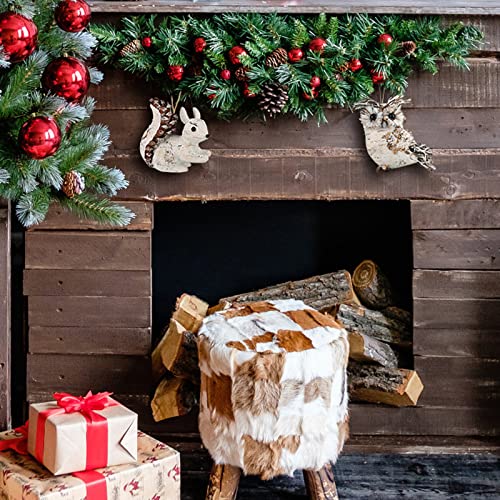 Nature Vibe White Owl Squirrel Christmas Ornaments, Set Of 2 Birch Decor For Winter Wonderland Ornaments,Forest Animals Figurines As Christmas Decoration,Gifts For Festival Or Home Decor Accents #TOP4