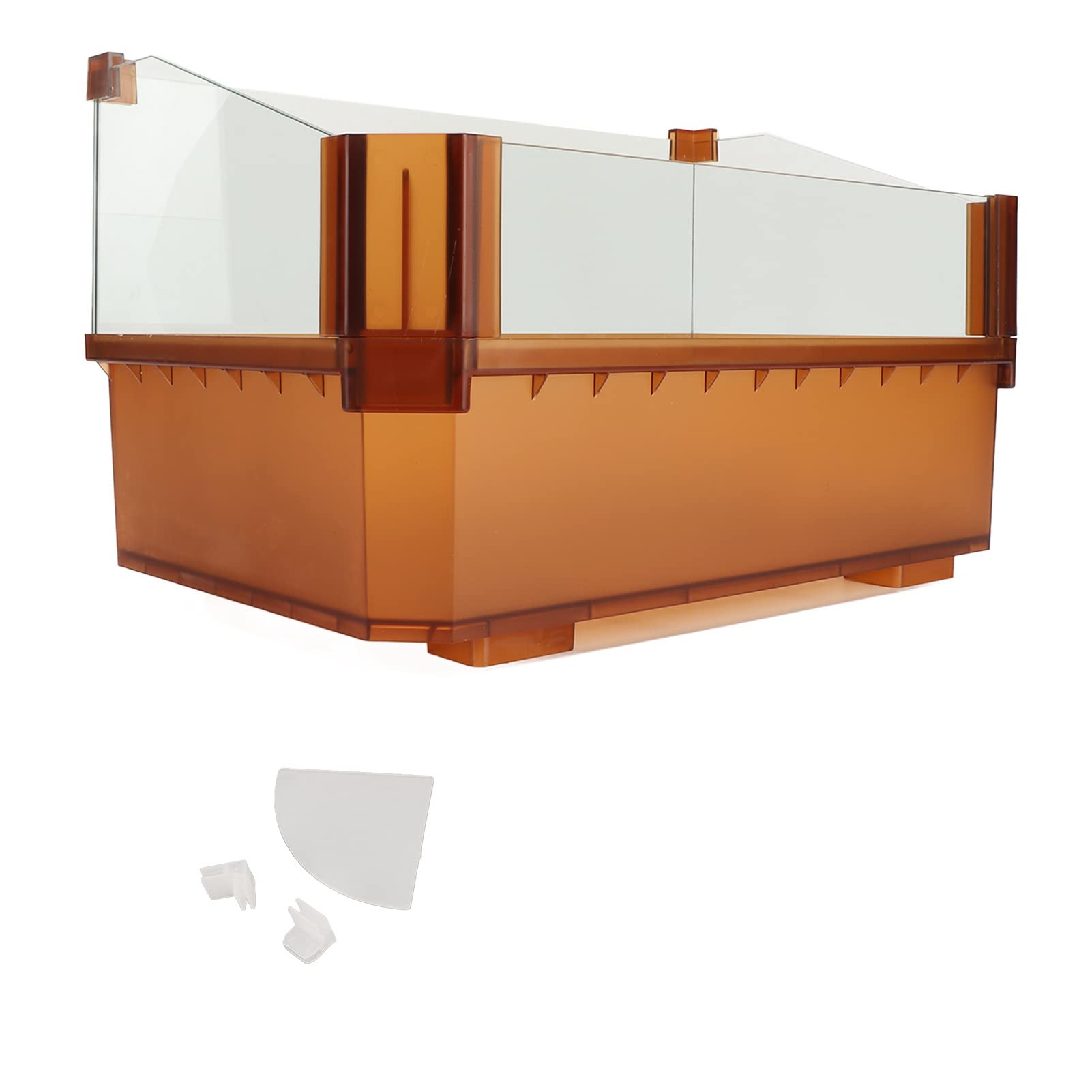 Acuario de Tanque de Tortuga de Vidrio, hábitat de Tortuga Visible Transparente y Engrosado, diseño antiescape con fácil Limpieza, Tanque acuático con Vista panorámica de 360