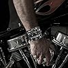 WAINIS 6 Pack Mens Black Leather Bracelets Set for Men Stackable Braided Cuff Bracelet Tribal Punk Rock Handmade Wristband #3