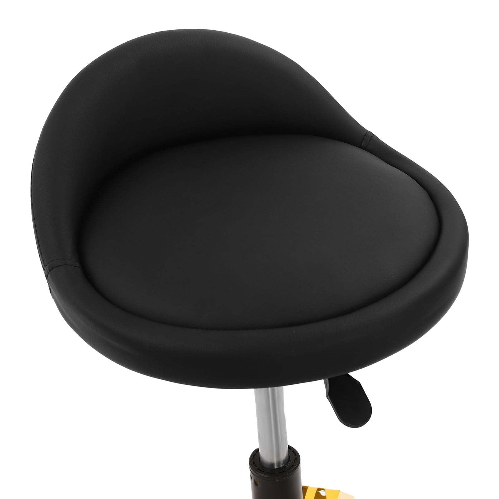 Sgabello da officina regolabile in altezza, 22 – 36,5 cm, portata 130 kg, 360°, con ripiani per attrezzi, per riparazione, per garage, negozio, riparazione auto