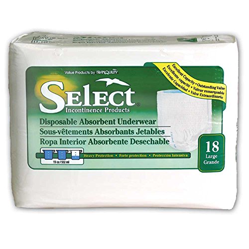 Select Disposable Absorbent Underwear - Large 64/cs