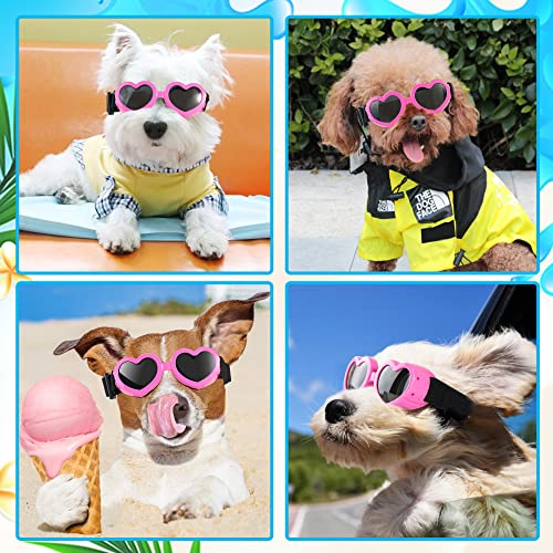 dog sunglasses small breed,UV Protection dog sunglasses with Adjustable Strap, Heart dog goggles for Waterproof Windproof Anti-Fog Eye Protection,beach accessories for puppy (pink) dog sunglasses small breed,UV Protection dog sunglasses with Adjustable Strap, Heart dog goggles for Waterproof Windproof Anti-Fog Eye Protection,beach accessories for puppy (pink)