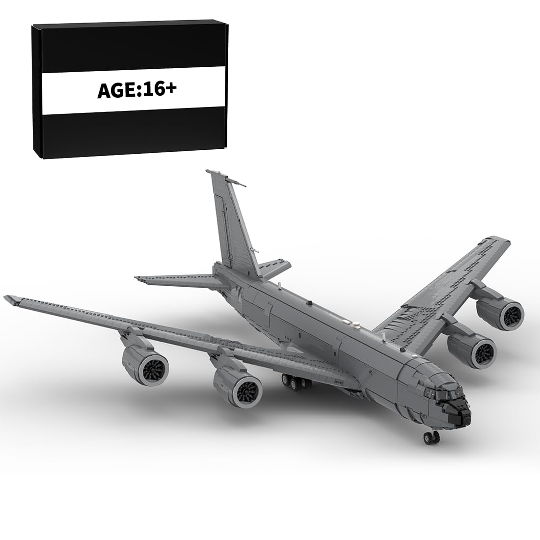 KC-135 Militär Luftfahrzeug Klemmbausteine Modular, MOC Armee Flugzeug Modellbausatz, Flugzeugbetankung Modell für Erwachsene 16+, Dekorationen 5818 Telie