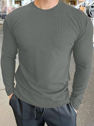 Image of Noble Monk Men's Round Neck T Shirt |Full Sleeves |Solid Pattern | Casual T-Shirt for Men
