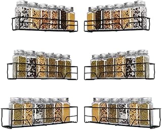 Vtopmart 6 Pack Spice Rack Wall Mounted, Wall Spice rack Organiser, Spice Storage Seasoning Organizer for Inside Cupboard, Kitchen, Pantry Door