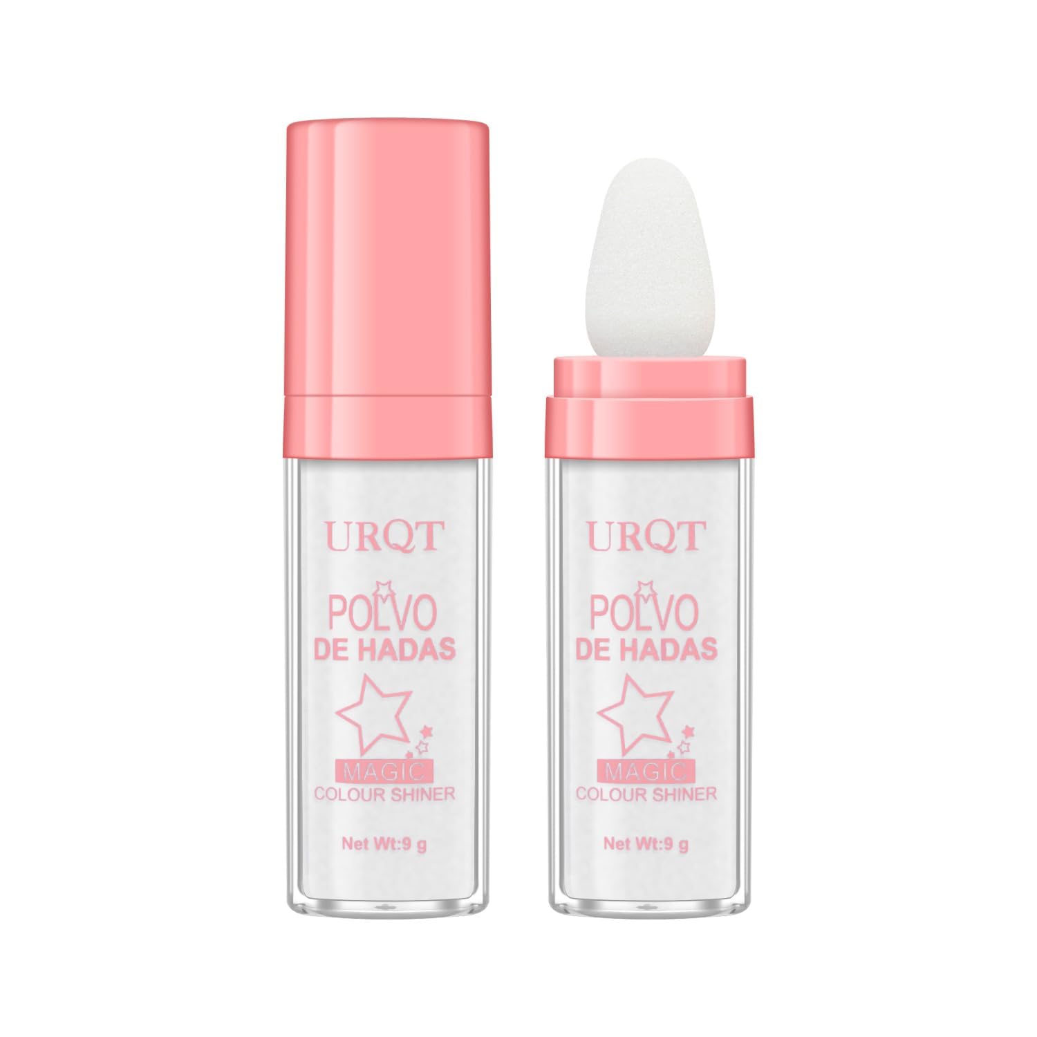 Polvo De Hadas Fairy Highlighter Patting Powder Face Body Glitter Shimmer Brightens Blusher Waterproof Smooth Highlighter Festival Party Makeup (#01 White Moonbeam)