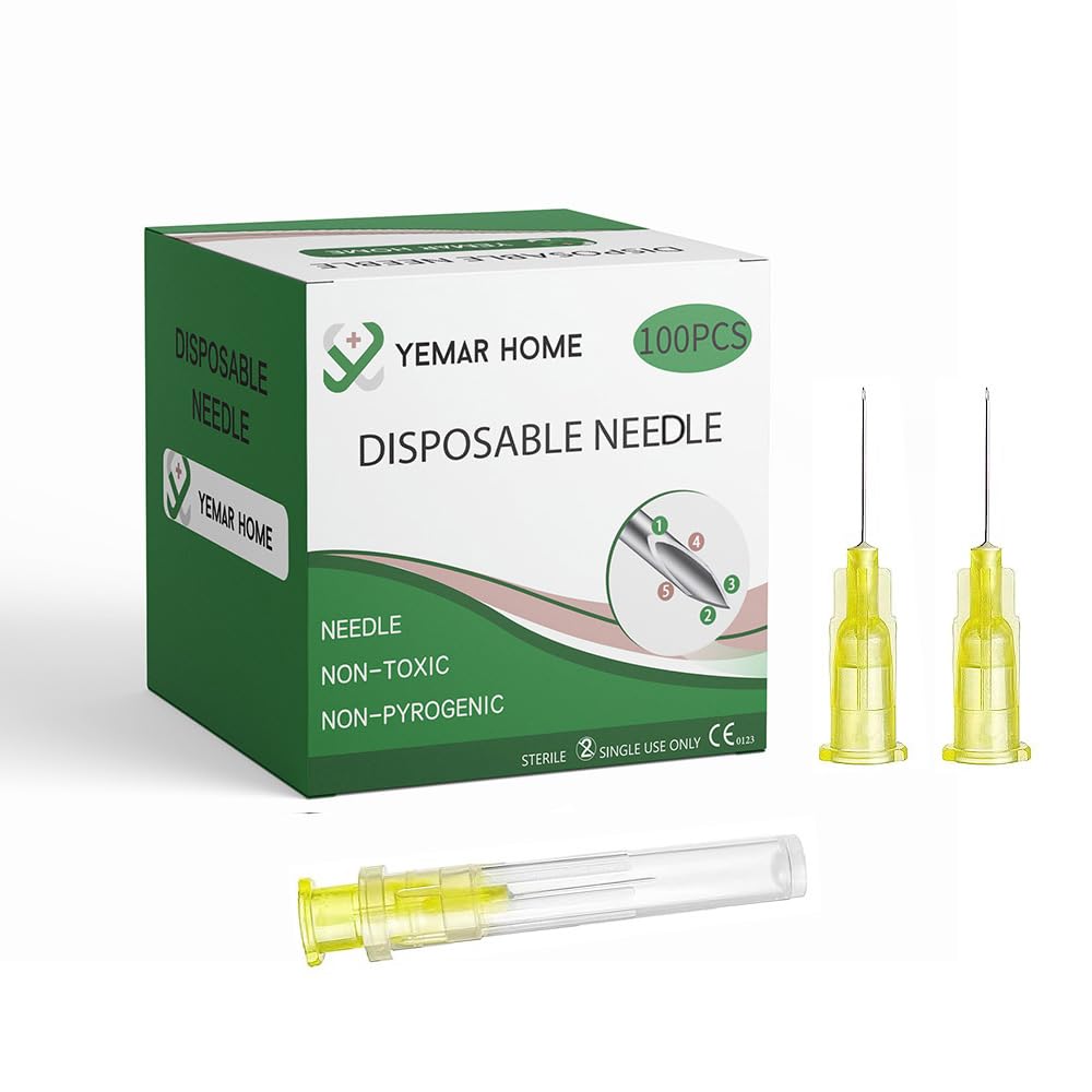 30 Gauge 1/2 Inch Needle, Hypodermic Needles, 30g 1/2 Inch Needle, Scientific Labs,(100Pack) Individually Sealed with Cap