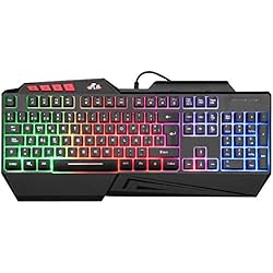 Teclados Gamer Caros Rii Teclado Gaming, RK202, Retroiluminado LED con Cable USB para PC/Laptop / PS4 / Xbox One (Español, Negro)