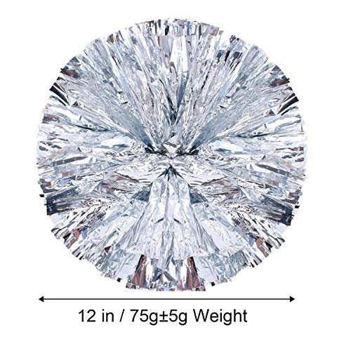 image for Ueerdand Pack of 4 Cheerleading Pom Poms Foil Plastic Metallic Cheerle