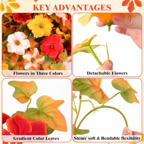 Artificial Fall Flowers UV Resistant Outdoor Porch Window Box Decor 2pcs - image 4